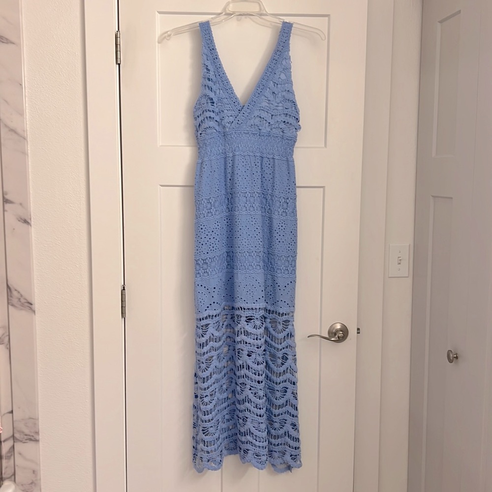 Boston Proper Crochet Maxi Dress. Size XS